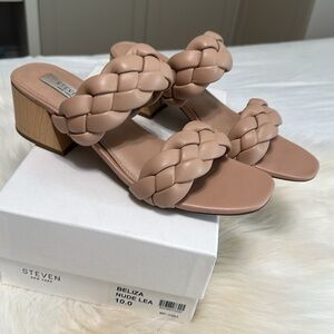 Steven New York Beliza Nude Leather Sandal size 10